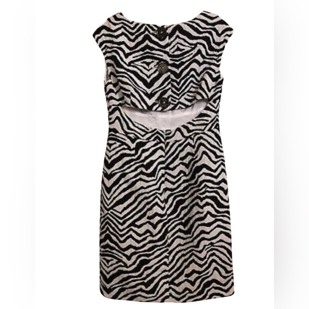 Michael Kors Zebra Print Cut-Out Back Button Detail